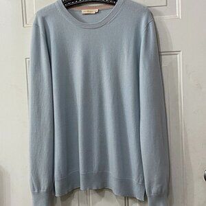 Tory Burch Sz XL 100% Cashmere Womens Sweater Pullover Crew Neck  Soft  Blue